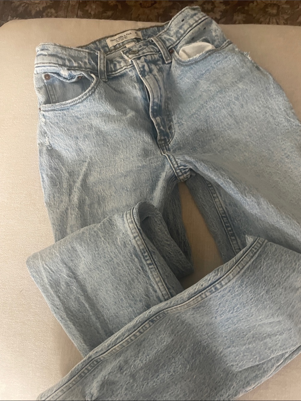 Abercrombie & Fitch Pale Blue Straight-Leg Jeans